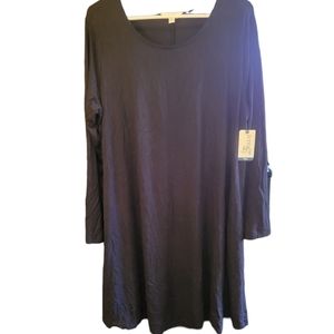 NWT Terra & Sky Stretchy Black Dress with Pockets Size 14W